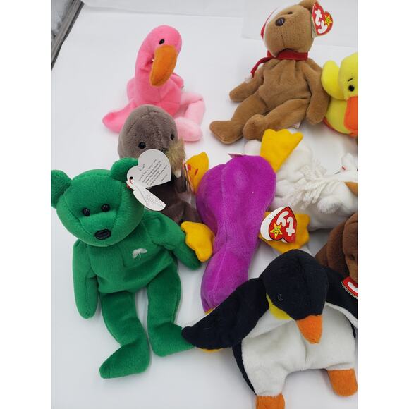 Ty Beanie Baby Lot 11 Patti Claude Quackers Teddy Waddle Erin Seaweed - Picture 4 of 15